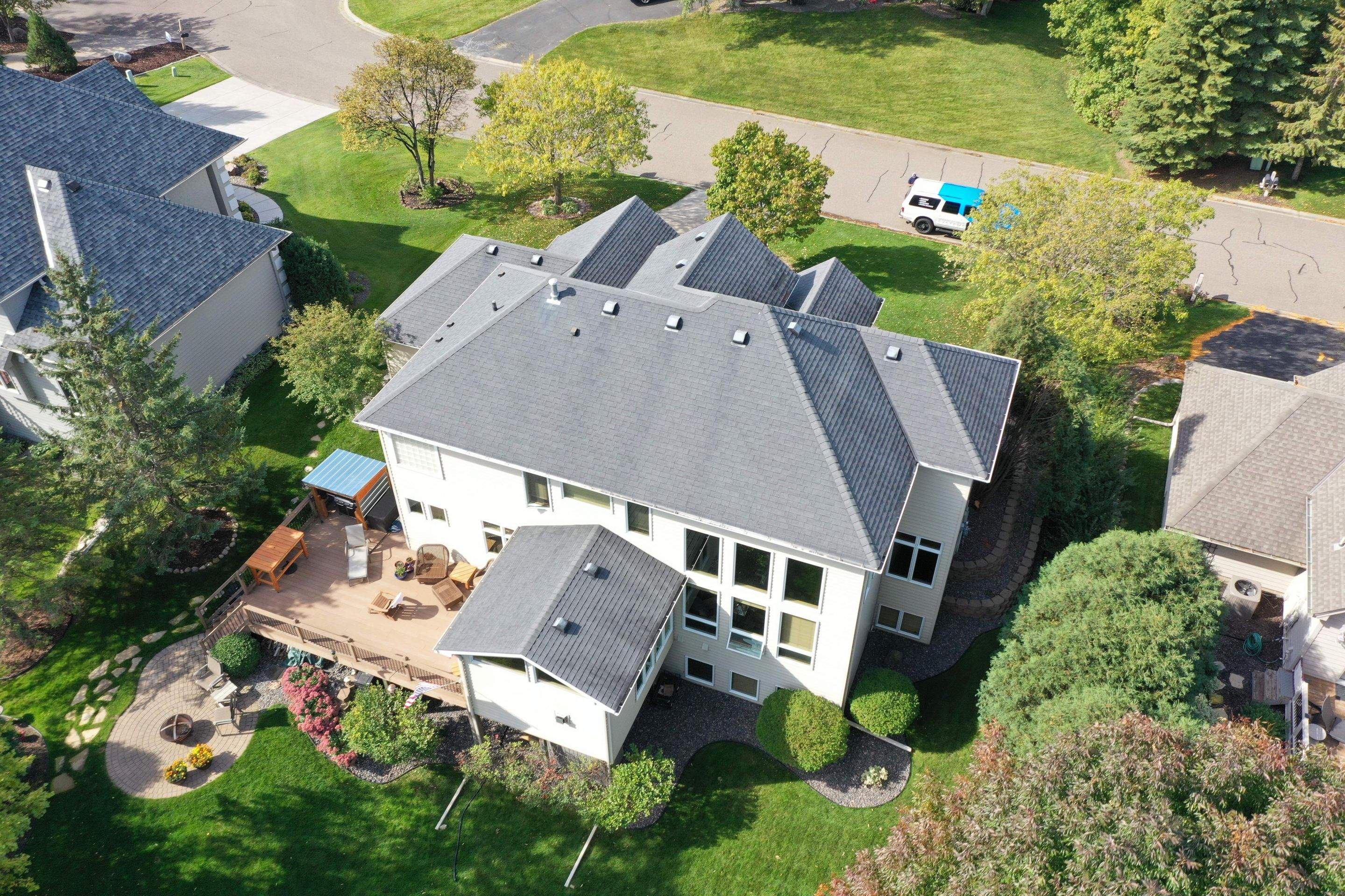 Residential Roofing Installation using Certainteed Landmark Moire Black by MODERN EXTERIOR SYSTEMS