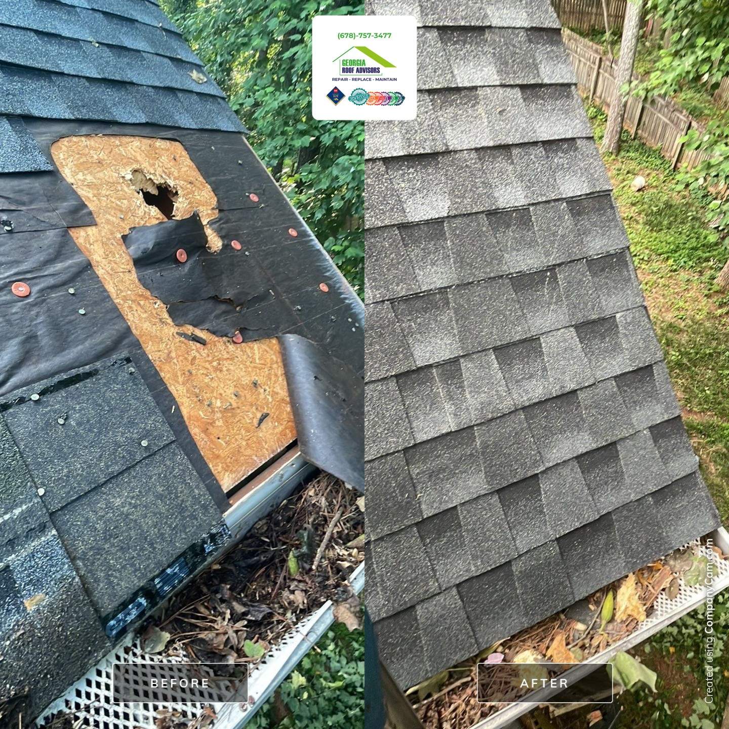 🌳 Tree Limb Hole Repair by Georgia Roof Advisors