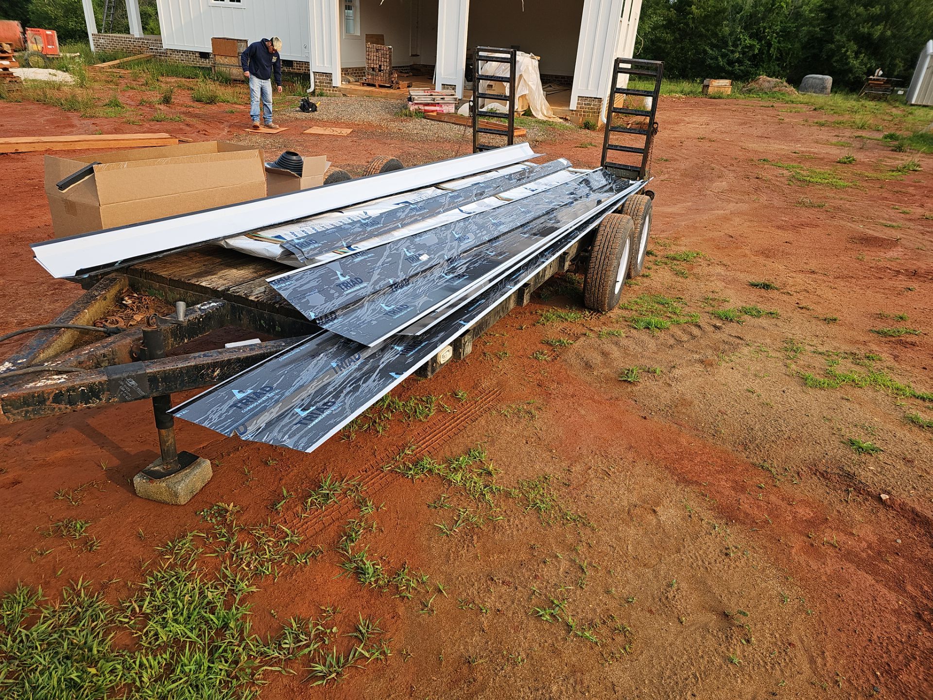 Jason's metal porch roof by BROCK BUILDERS 
