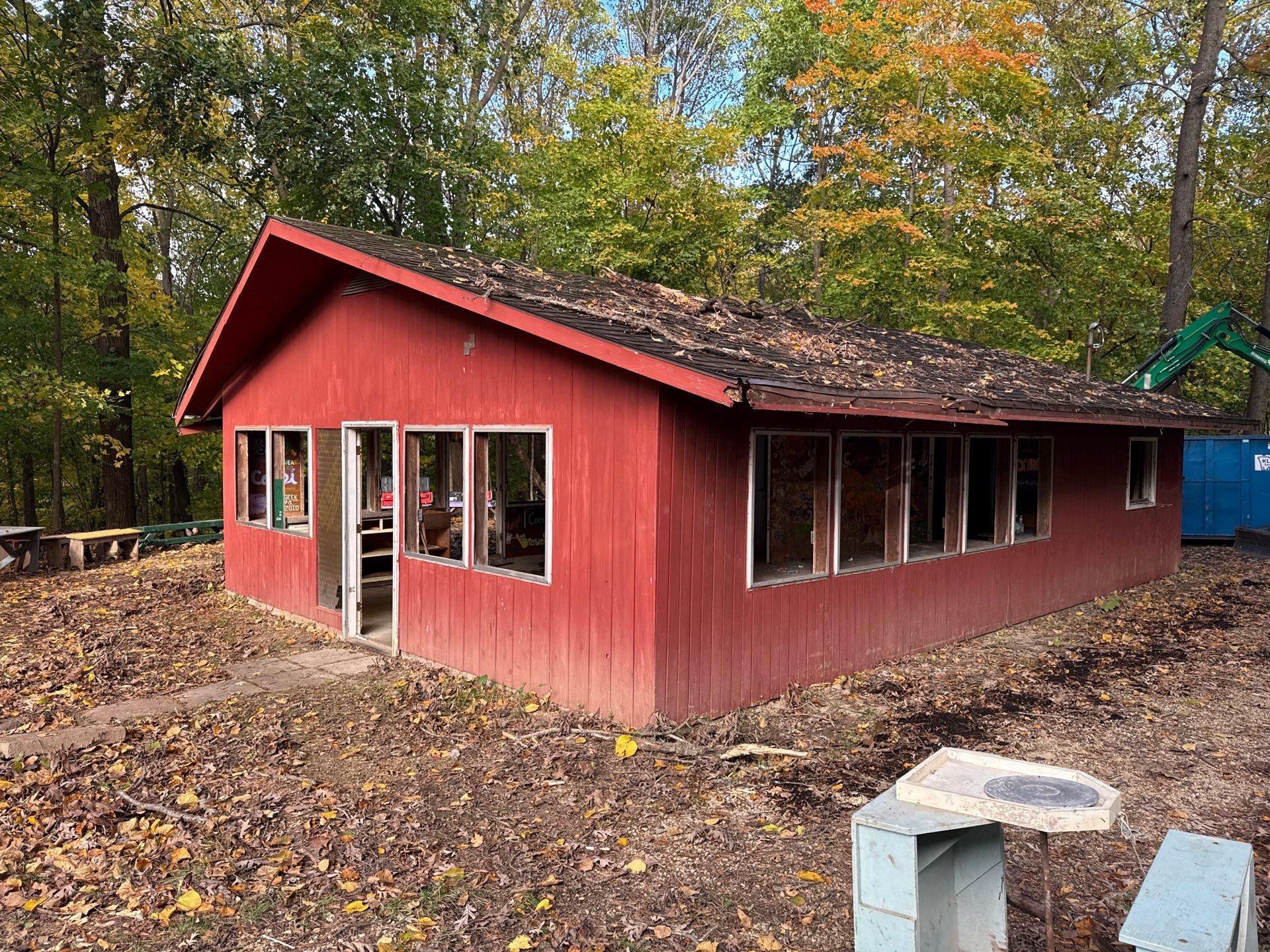 Cabin Demo by KRC Roofing And Siding