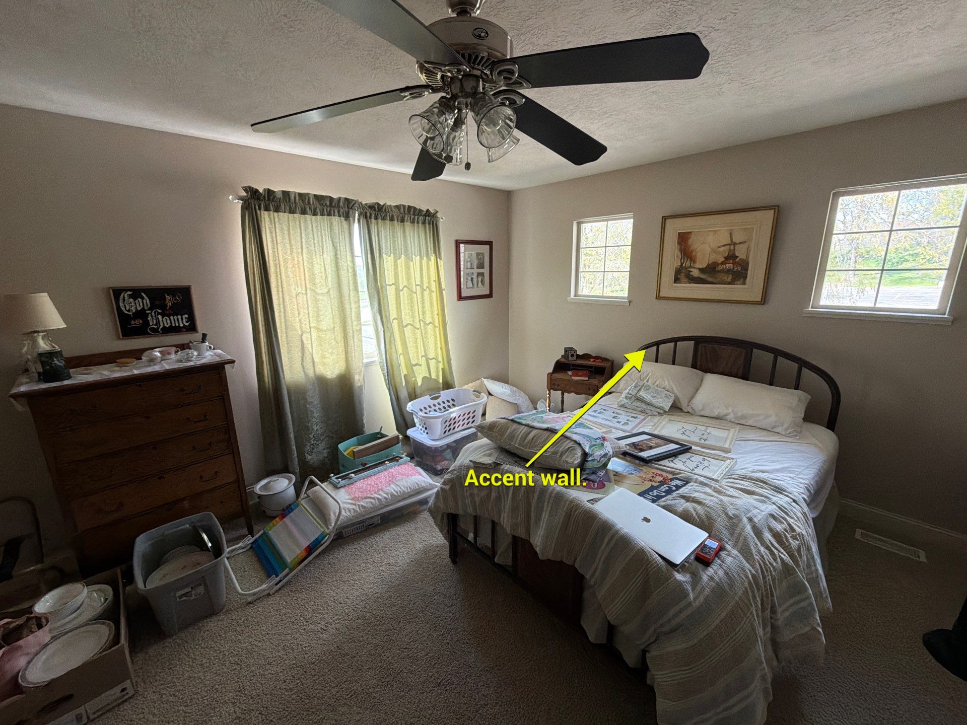 Interior Home Repainting with Repose Gray and Peppercorn Accent Walls by Select Painting, Coatings & Garage Cabinets