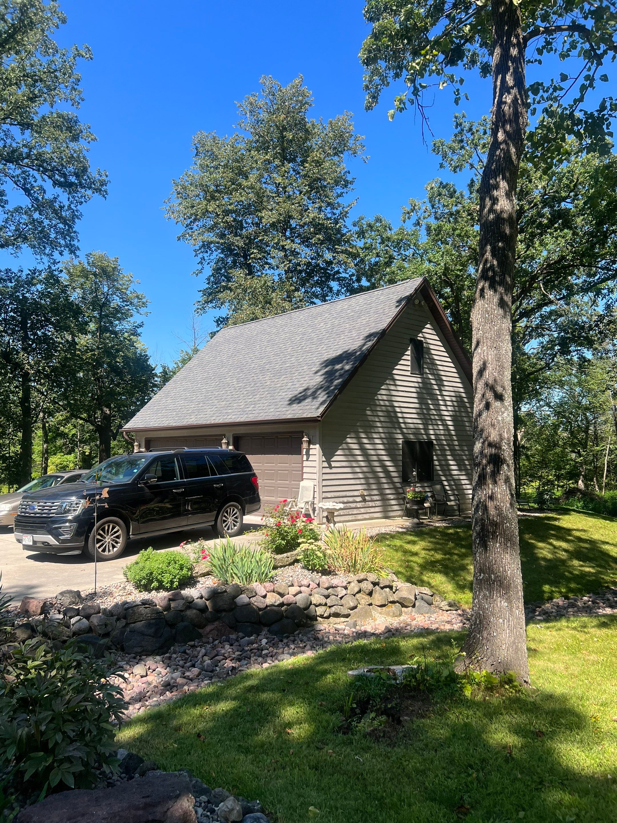 Roof Installation on Home, Garages, and Gazebo with GAF HDZ Shingles in Cedarburg, WI by Gellings Roofing and Siding LLC