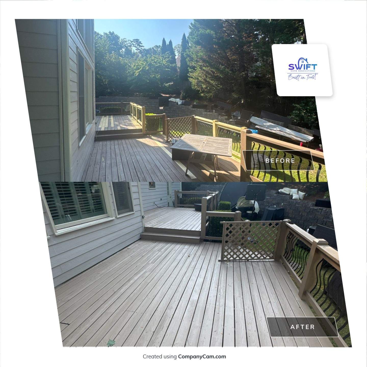 Elevated Covered Deck Construction and Porch Remodel in Mableton by Swift Home Renovations