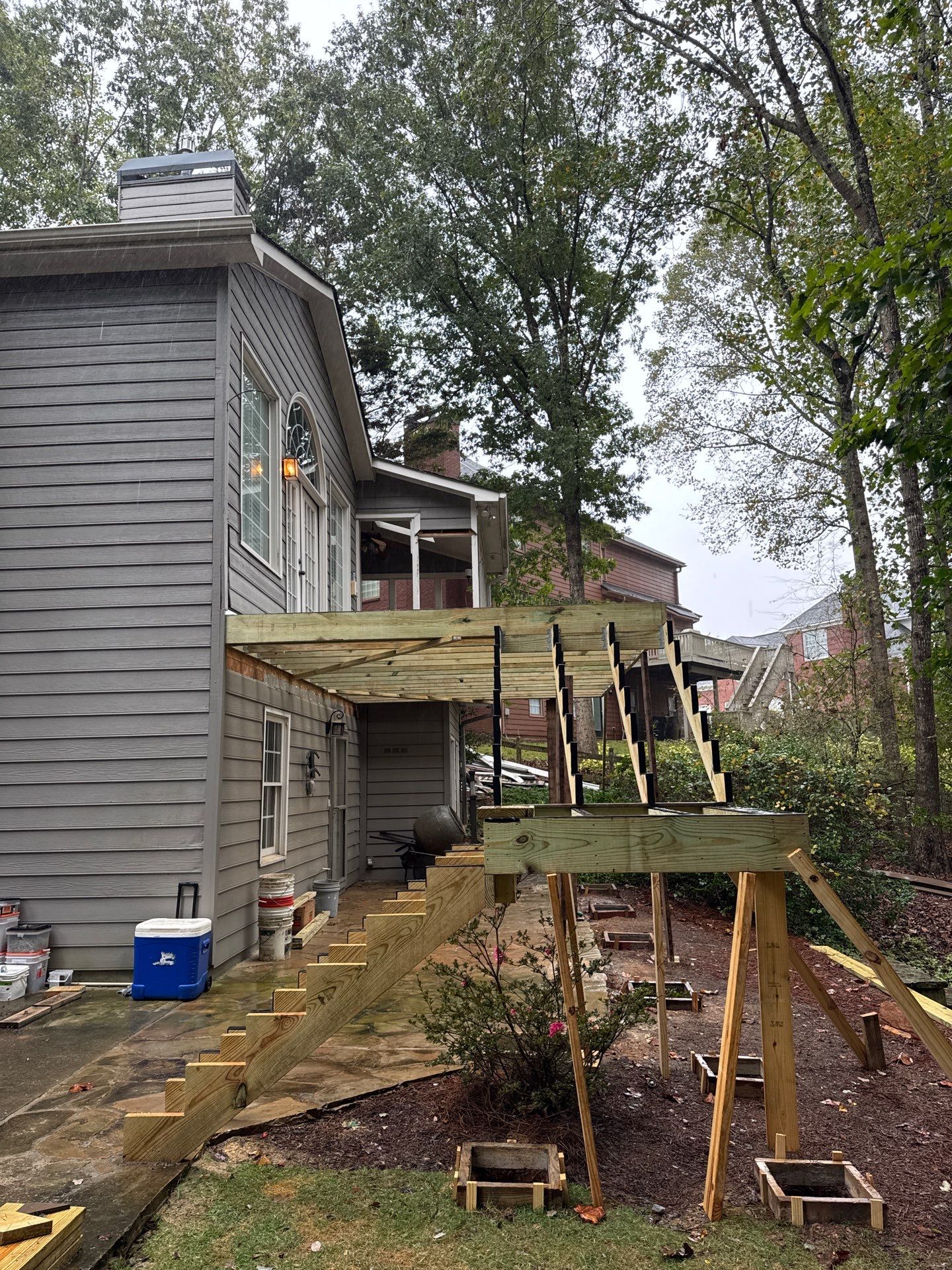 Custom Multi-Level Composite Deck and Sunroom Addition in Suwanee by Swift Home Renovations 
