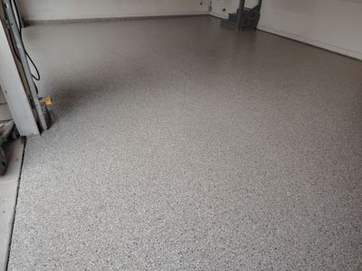 Residential Garage Floor Coating and Concrete Repair in Johnston