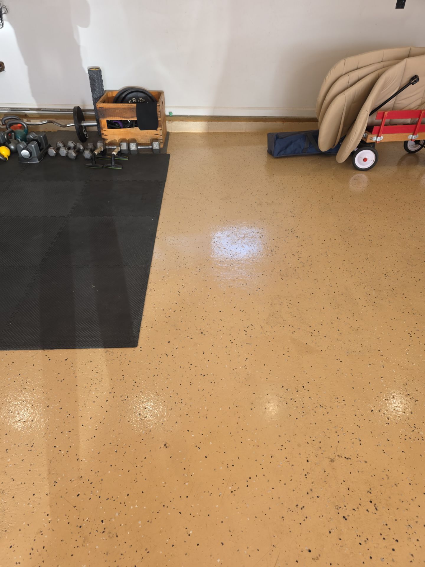 Atascadero Garage Floor Coating with Outback Simiron Decorative Chips by MGP Coatings