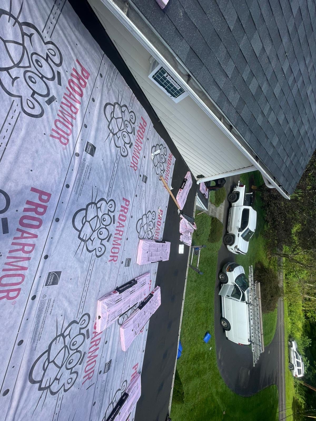 Residential Roofing Installation using Owens Corning TruDefinition Duration AR - Onyx Black & New Siding Using Mainstreet Charcoal Gray by A Plus Exterior