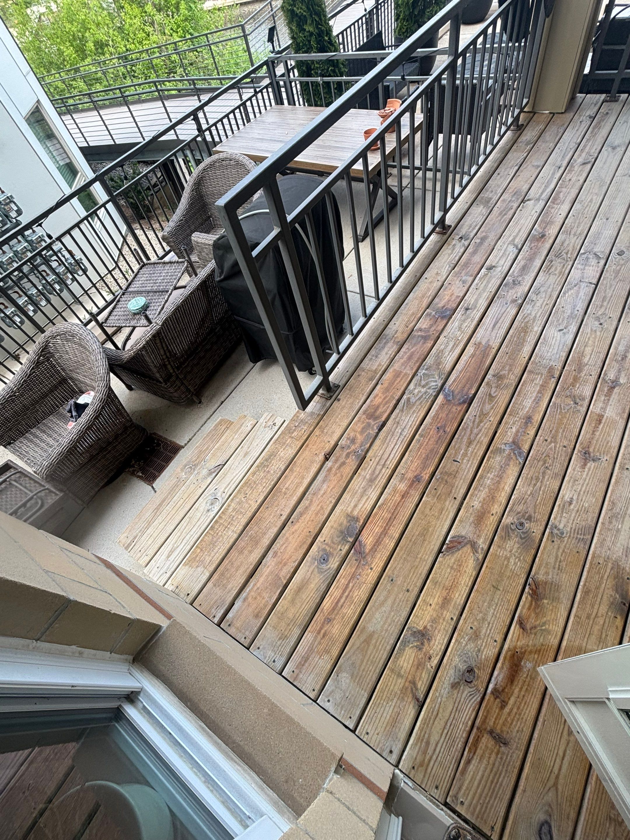 Milwaukee Deck Resurfacing and Pressure-Treated Wood Stair Construction by OCS Contracting Services