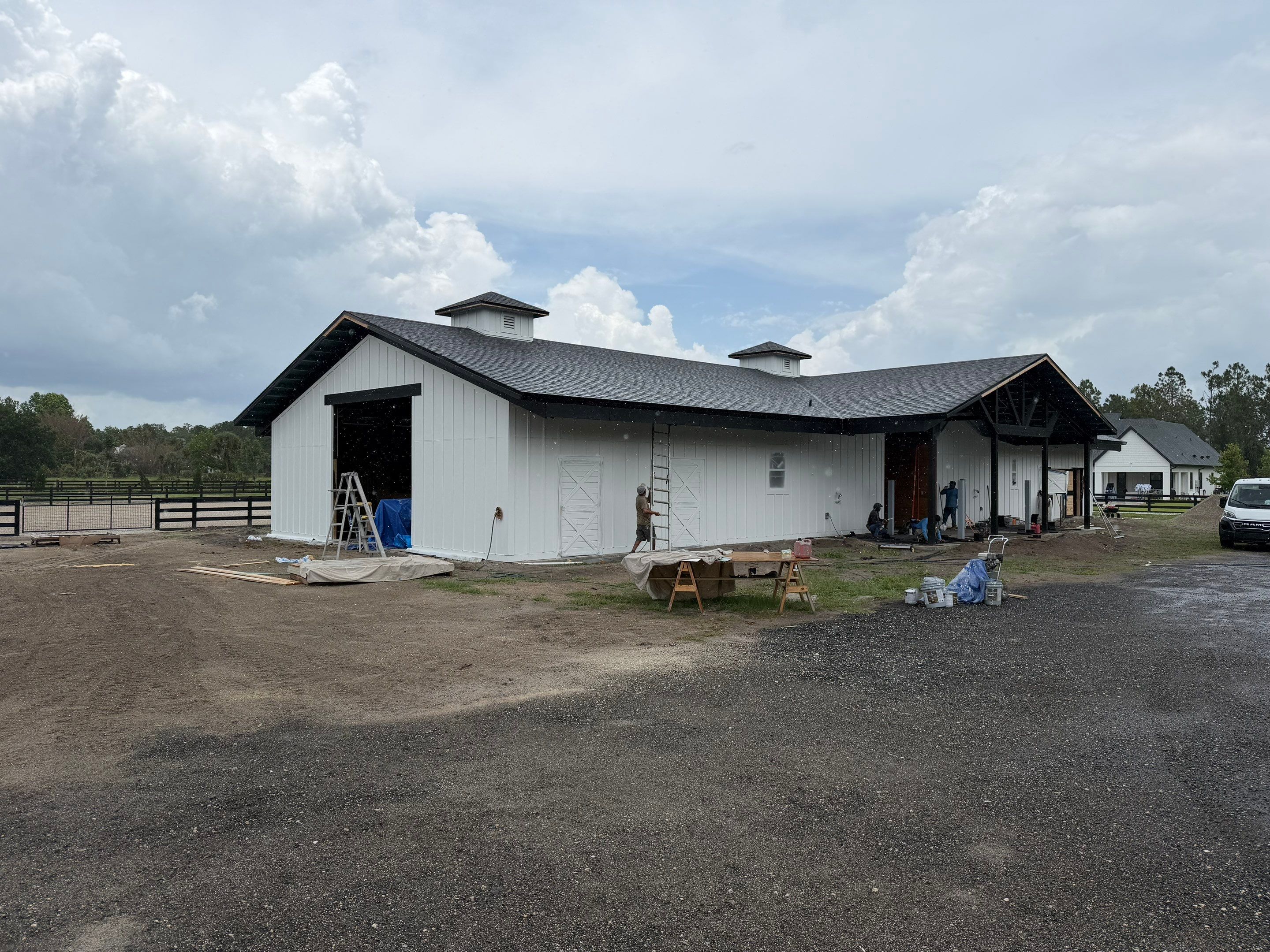 Custom Post-Frame Horse Barn and Shingle Roof Installation in Geneva by Fortified Roofing Solutions Corp.