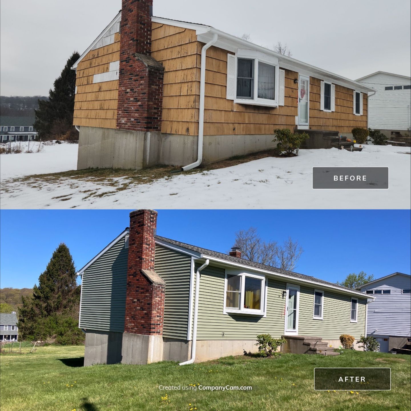 Siding refresh with Cert Monogram D/4 x 12'6" clapboard, Cypress by DiGiorgi Roofing and Siding Inc