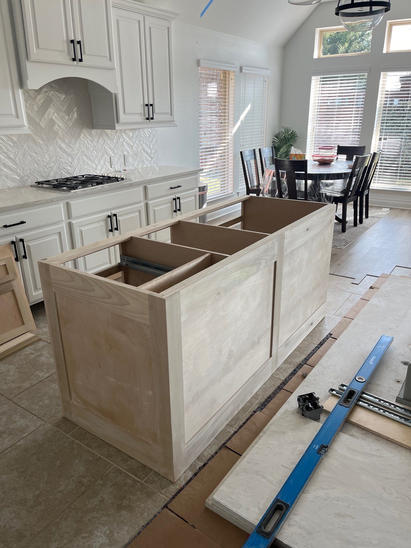 Kitchen Remodel using Water mitigation equipment by L&T General Contractors and Restoration INC