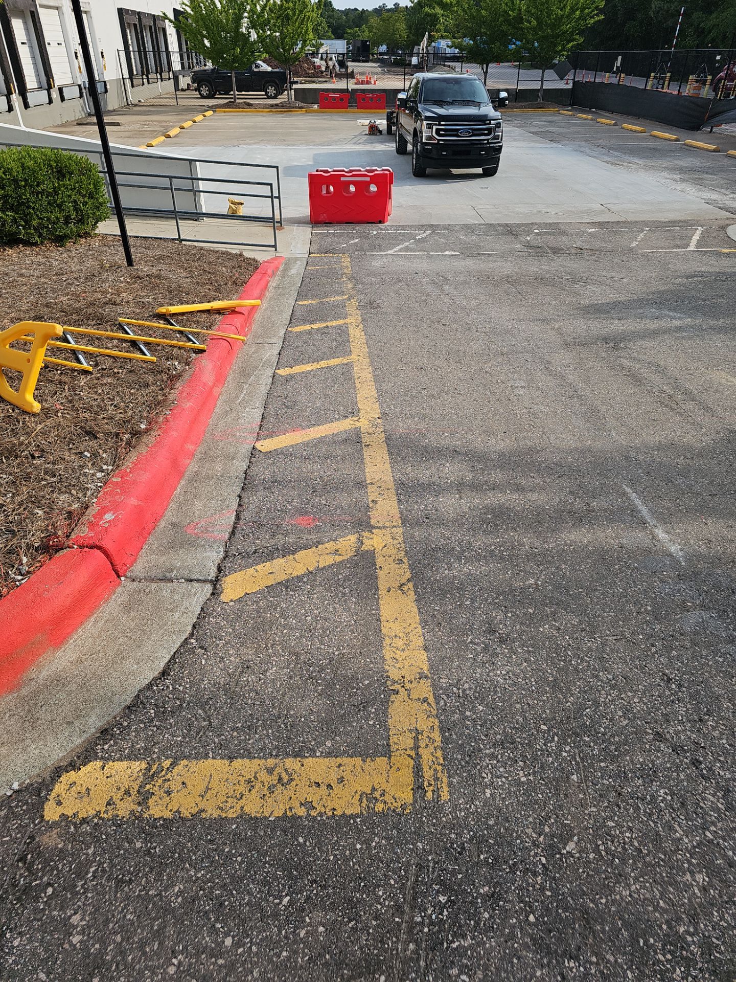 Striping Amazon Parking Lot  by Billy Weatherspoon Contractor