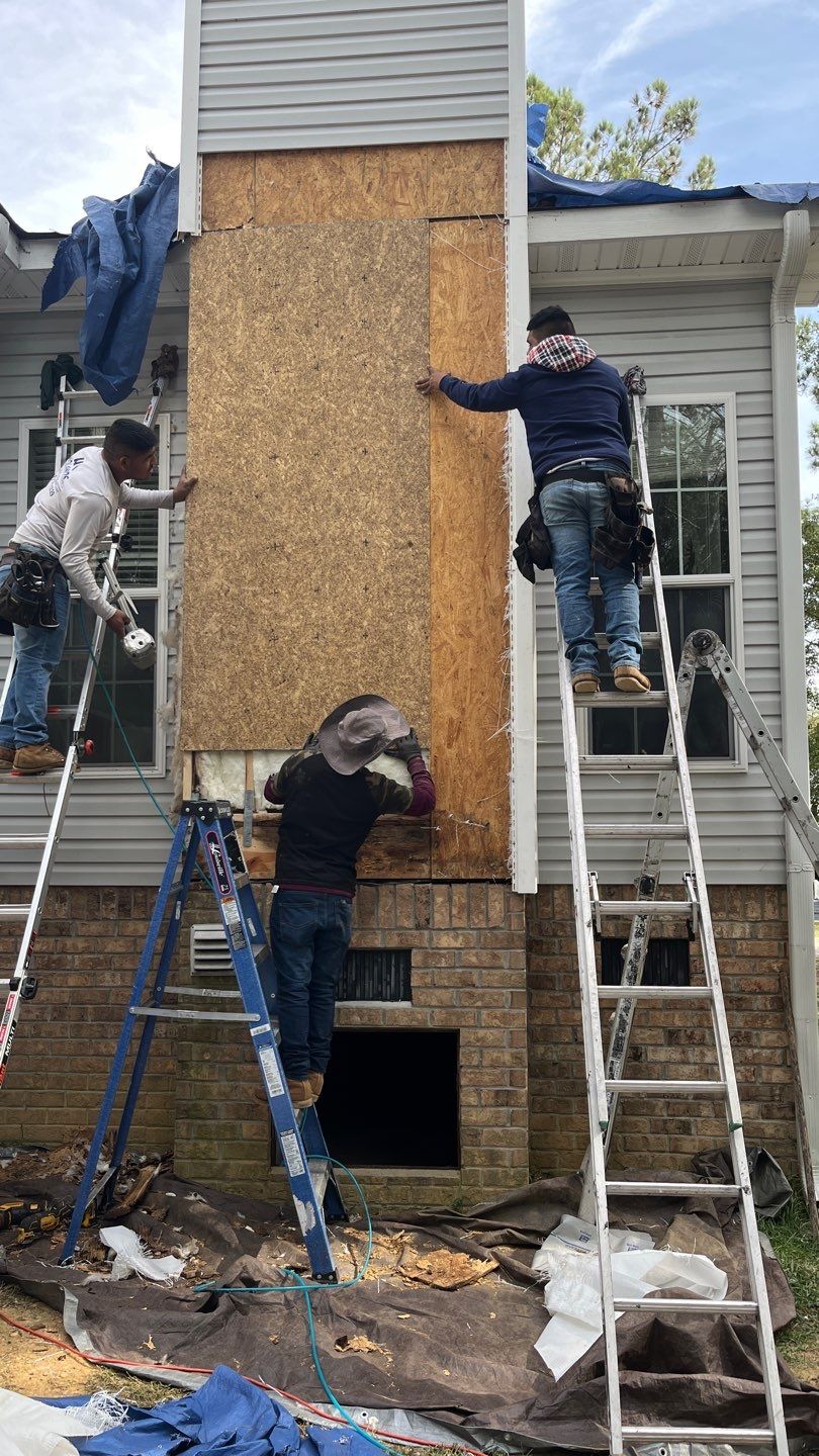 Roof Repair and Chimney Framing Repair by Midlands Roofing & Exteriors
