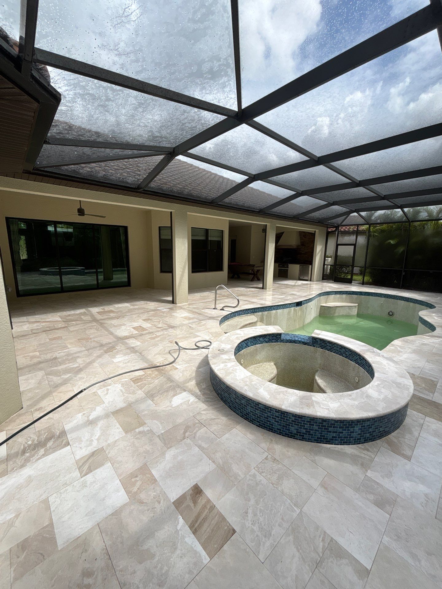 Textured Marble Pool Deck - Bonita National Golf & Country Club by Old Town Pavers Llc