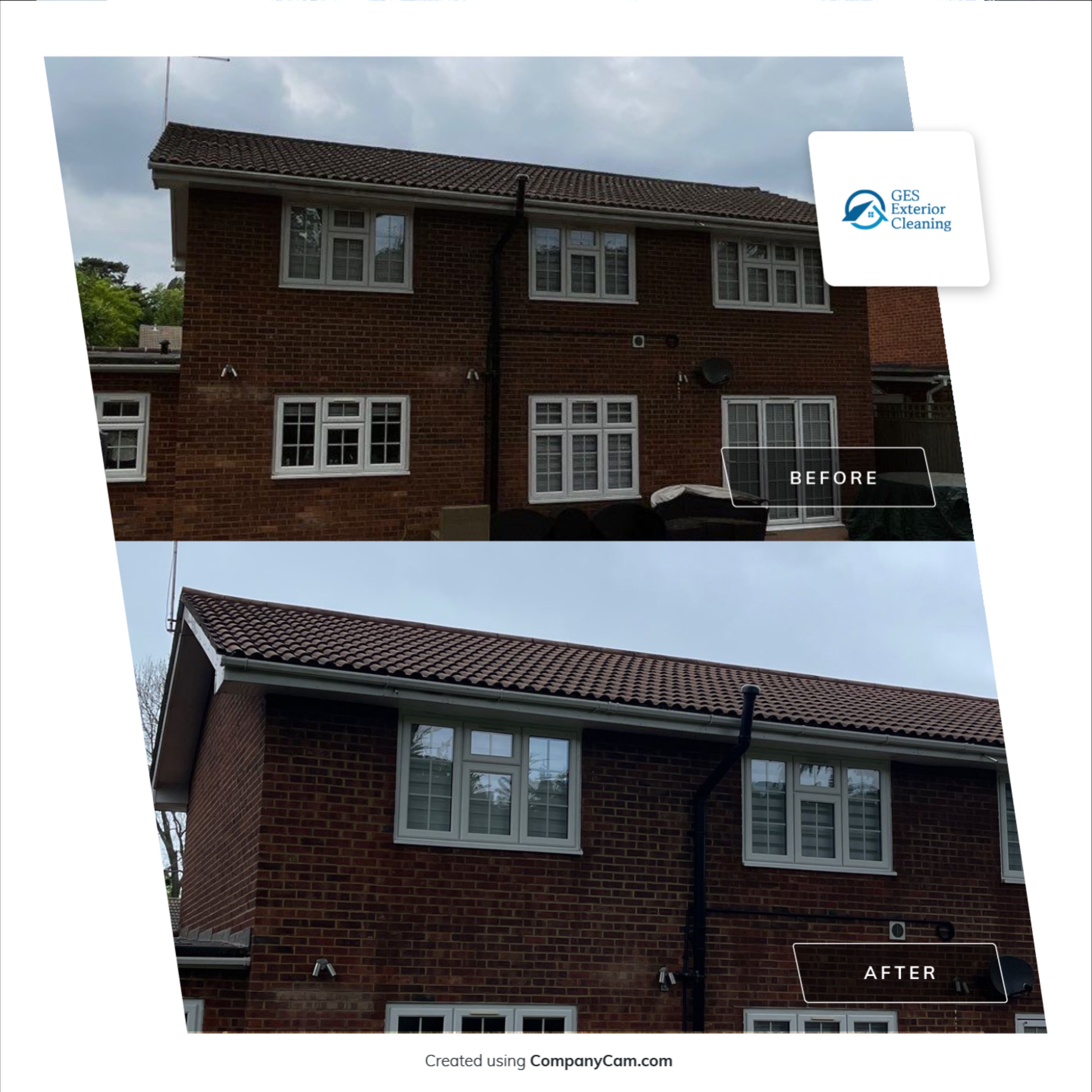 Roof Clean - Biocide Treatment using Mosmatic FSC and Biocide by Ges Exterior Cleaning ltd