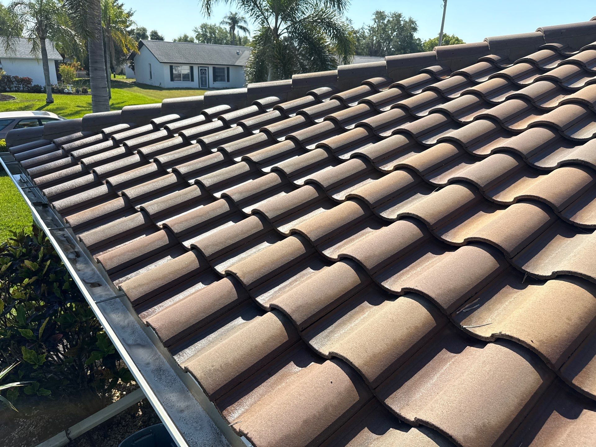 Concrete Tile Roof Cleaning in Village Green – Bradenton, FL | No Walking on Tiles! by Sunshine AquaWash