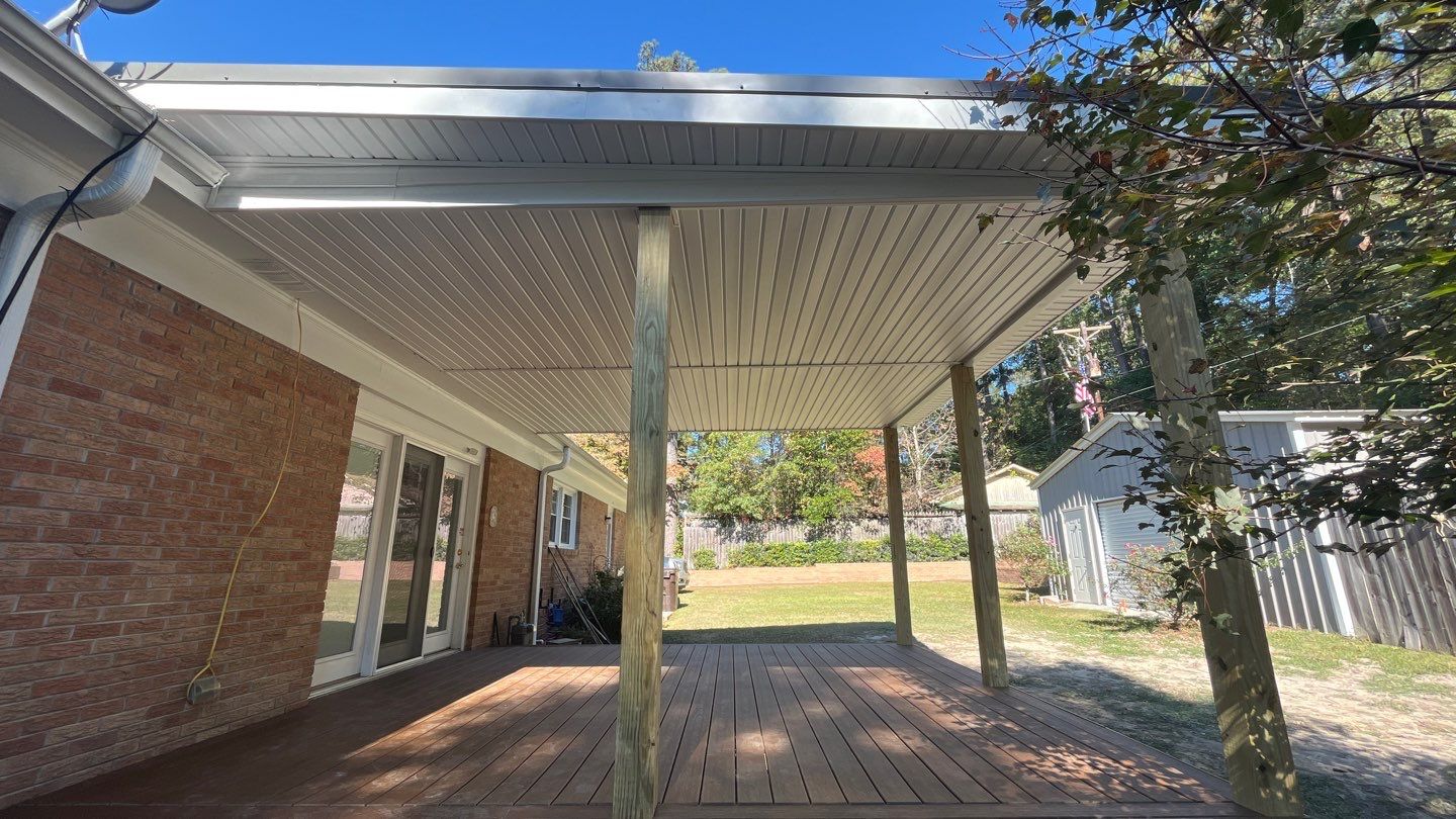 Porch Build using Trex Decking by Midlands Roofing & Exteriors
