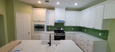 Pop of Green Kitchen Remodel in Devine TX