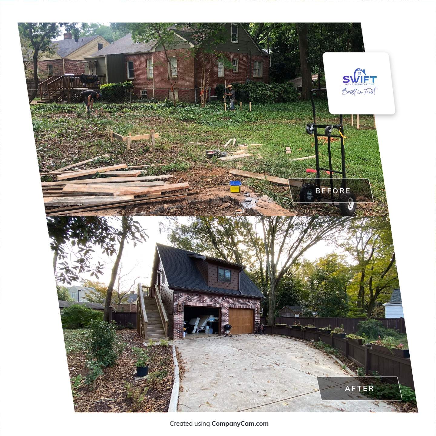 Custom Two-Story Brick Garage and Studio Apartment in Decatur by Swift Home Renovations 