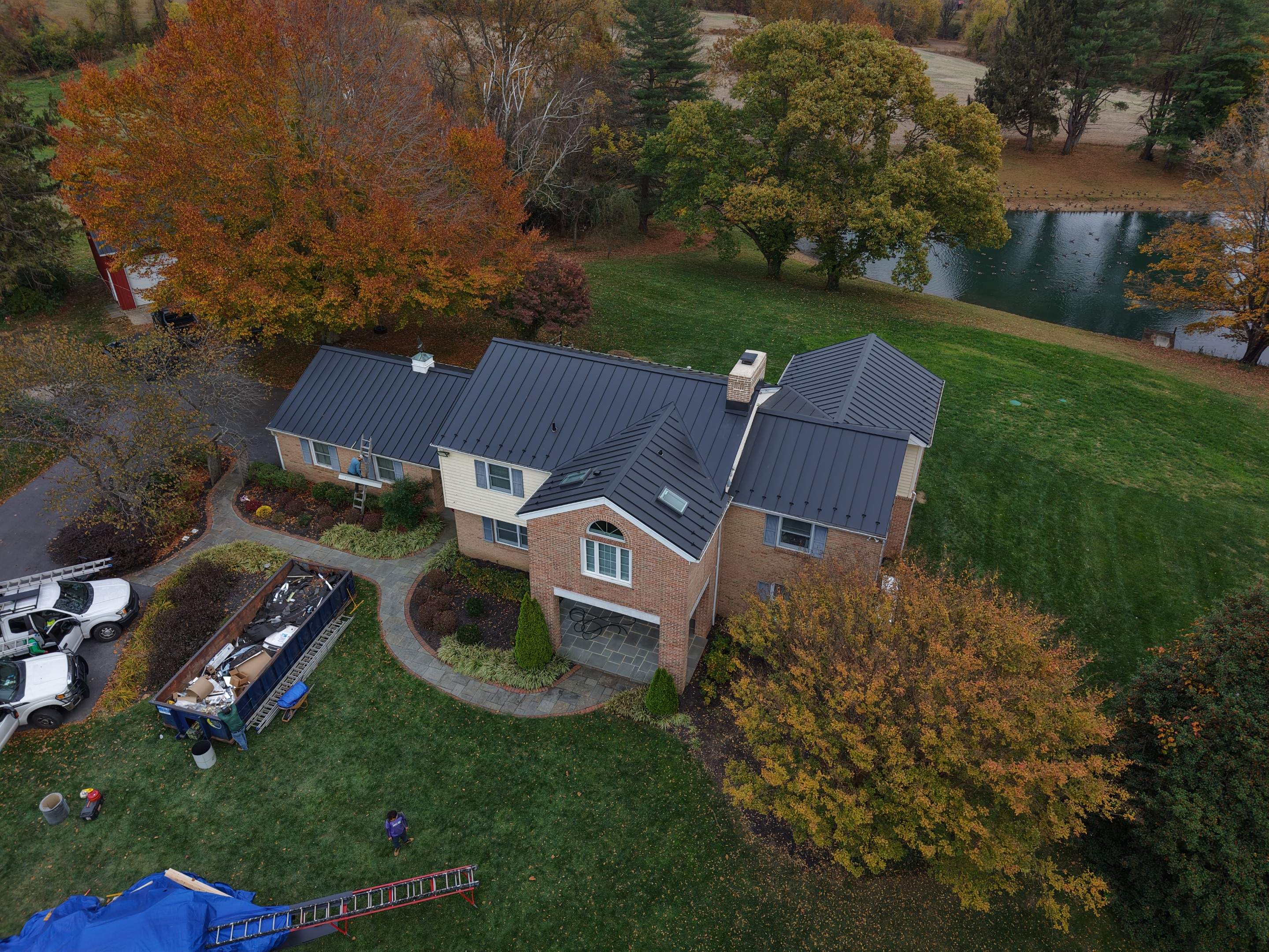 Residential Roofing Installation using Standing Seam Metal Roof | Mechanically Fastened | 24 Gauge by Matter Roofing & Construction