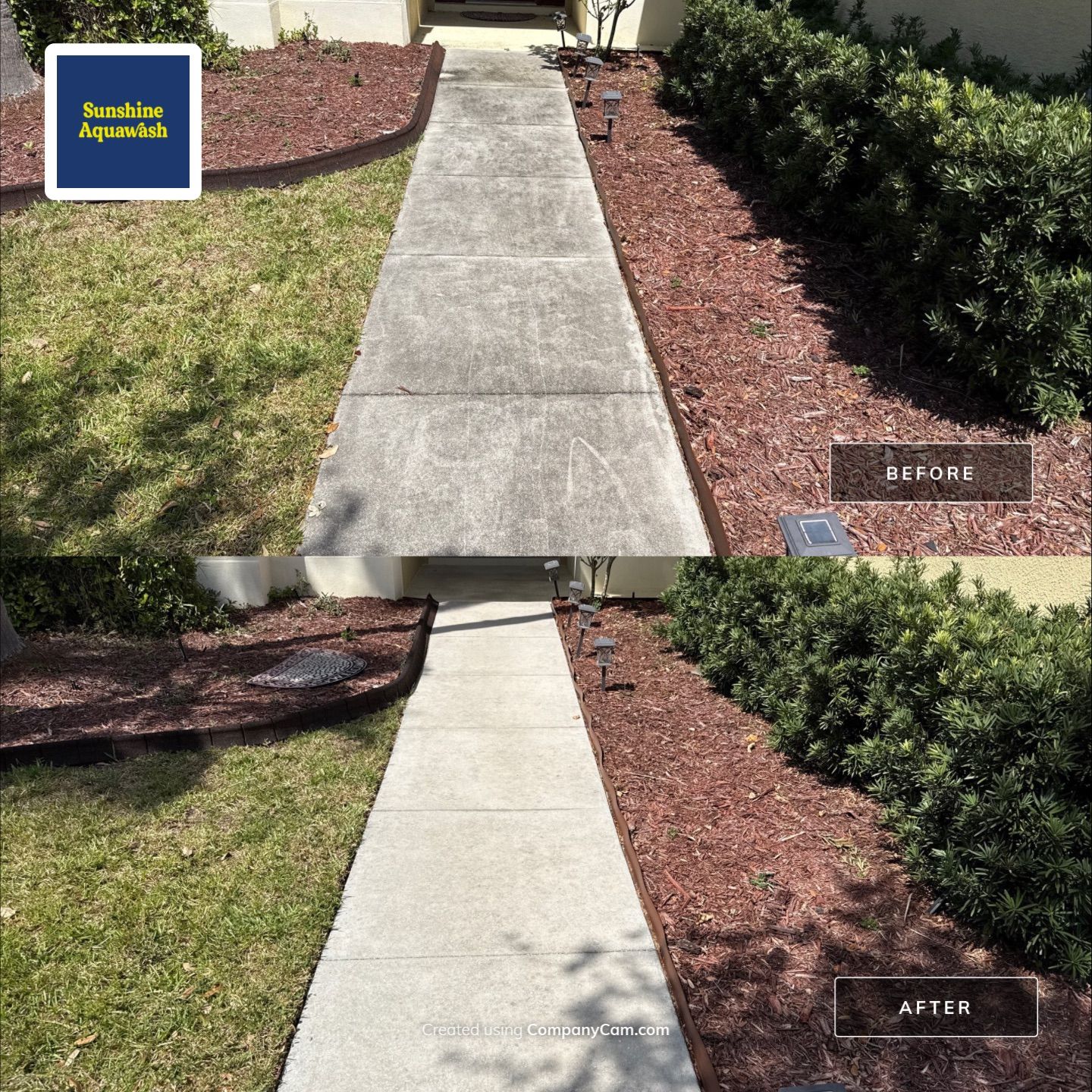 Driveway & Rear Wall Soft Wash | Lexington Community | Parrish, FL | Sunshine AquaWash by Sunshine AquaWash