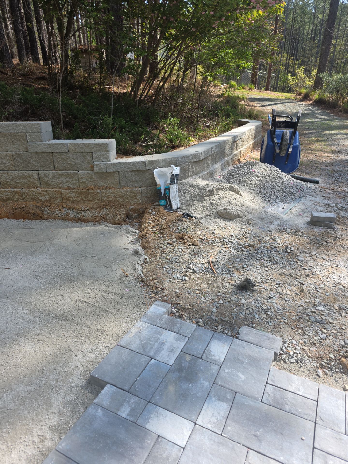 Pittsboro Outdoor Living Transformation – Retaining Wall, Paver Patio & Elevated Deck by Elite Remodeling and Design LLC