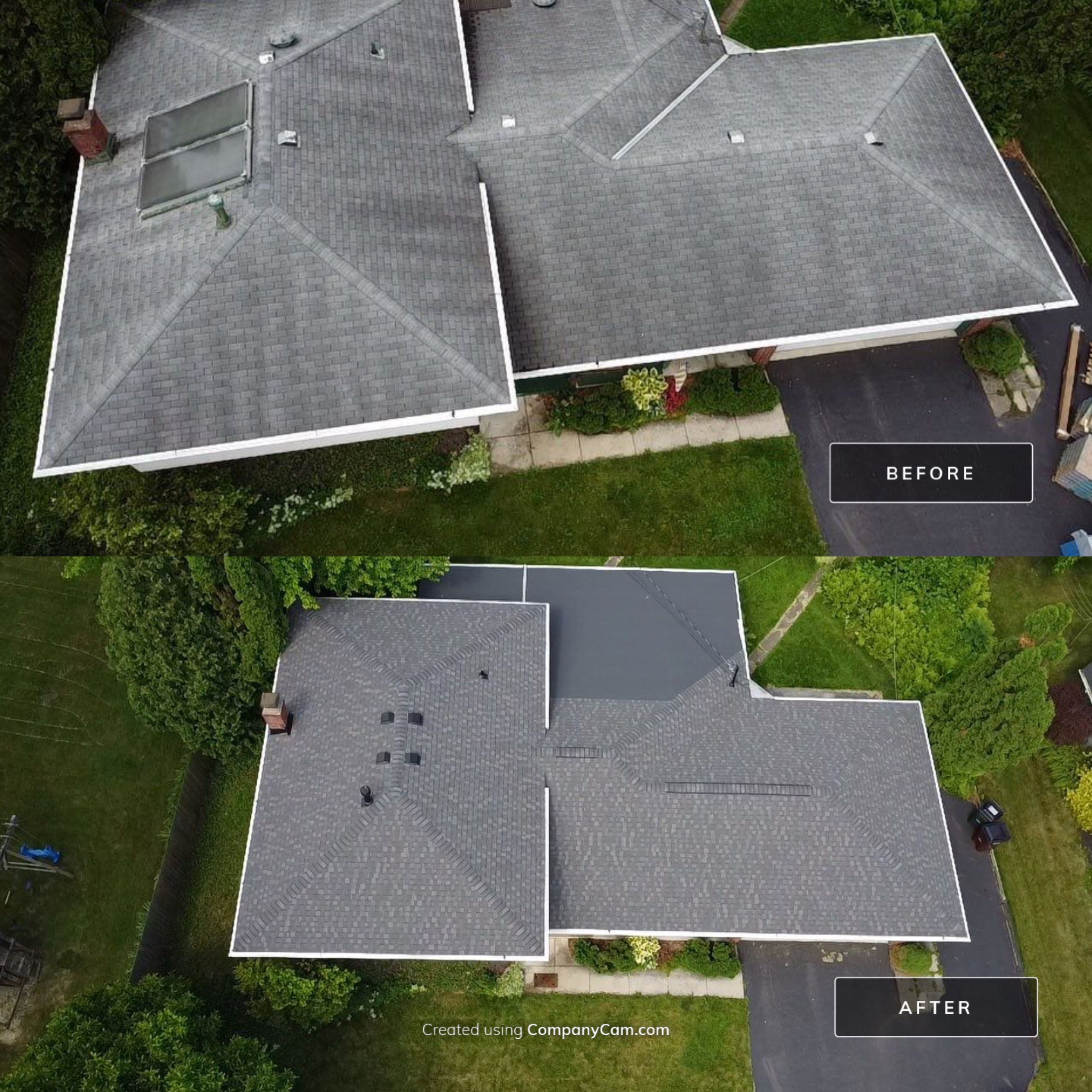 New Roof Installation using new OSB sheathing Certainteed Landmark Shingles by Best Roofing & Siding Company