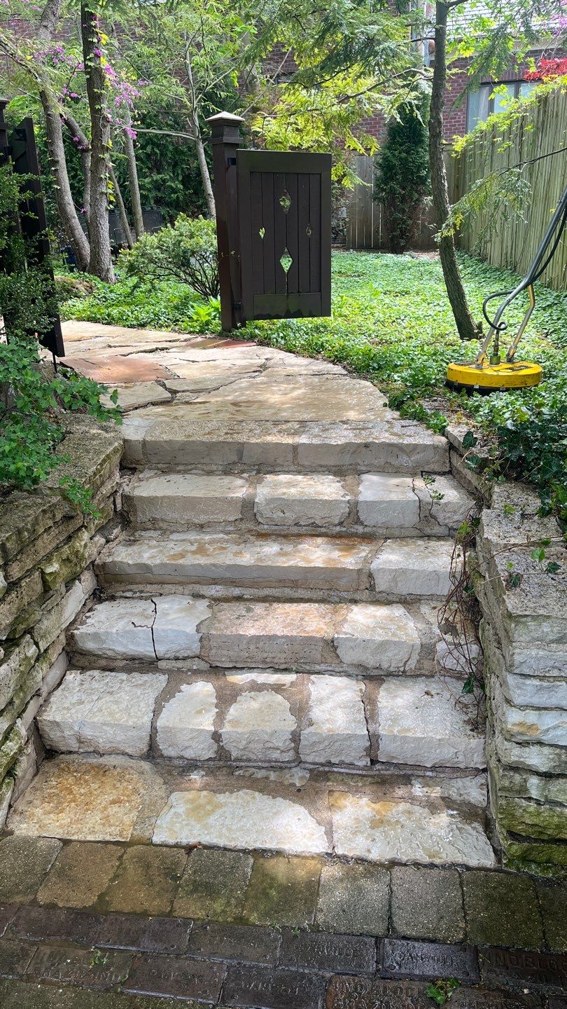 Glencoe, IL brick paver cleaning and stone cleaning by Northern Power Washing LLC.