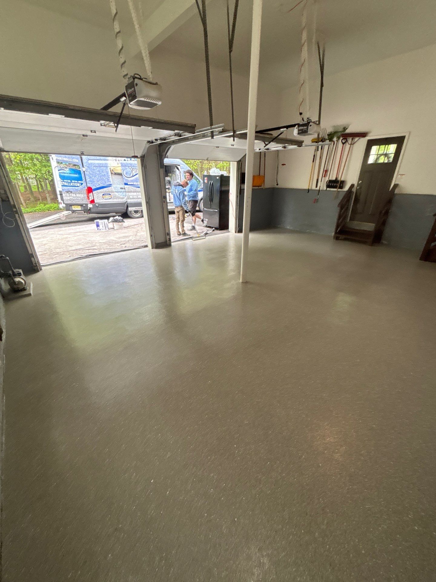 Travertine Polyurea Garage Floor Coating in Randolph, New Jersey by Spectrum Painting, LLC