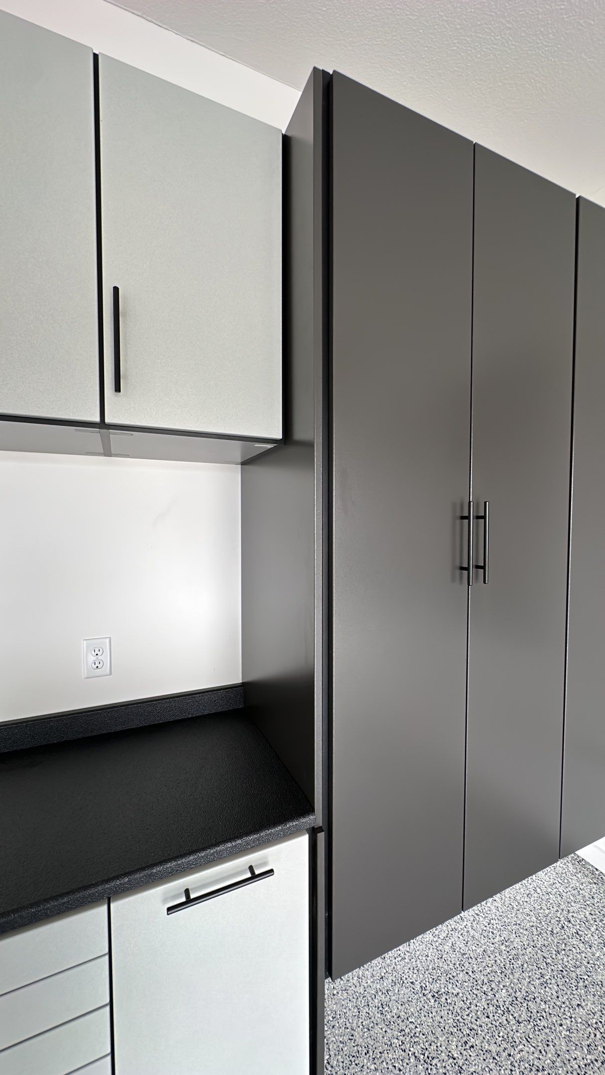 Vicki W. upgraded her garage with a Banner Garage Floor and Cabinets by Banner Garage