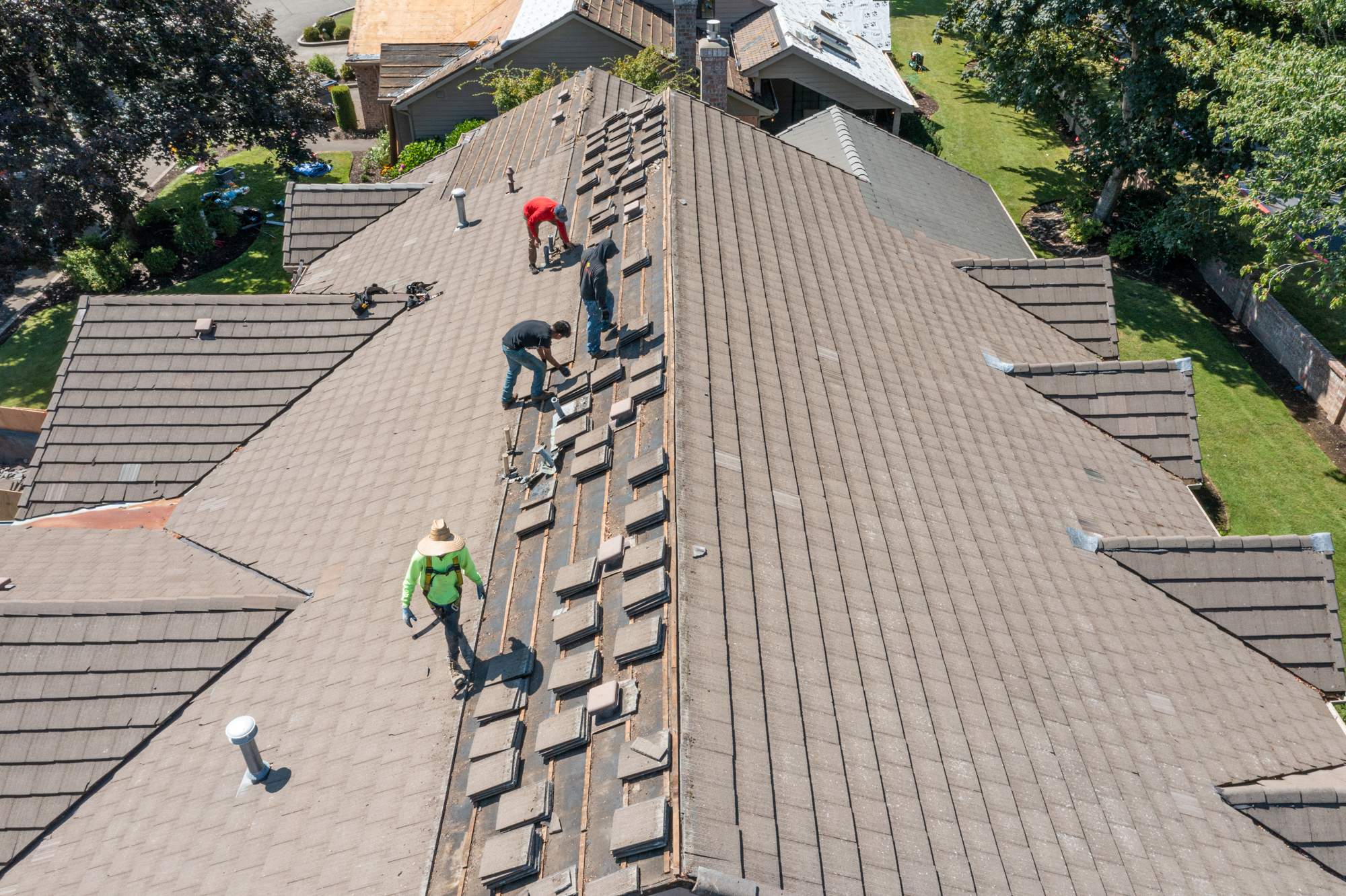 Large HOA Reroof project by Hawthorne General Construction