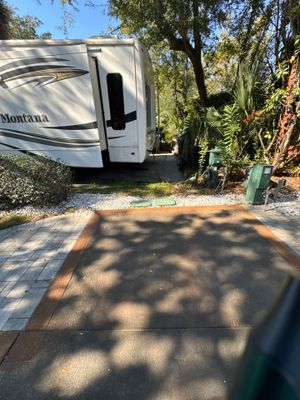Custom Concrete RV Pad and Stone Paver Patio in Hilton Head Island