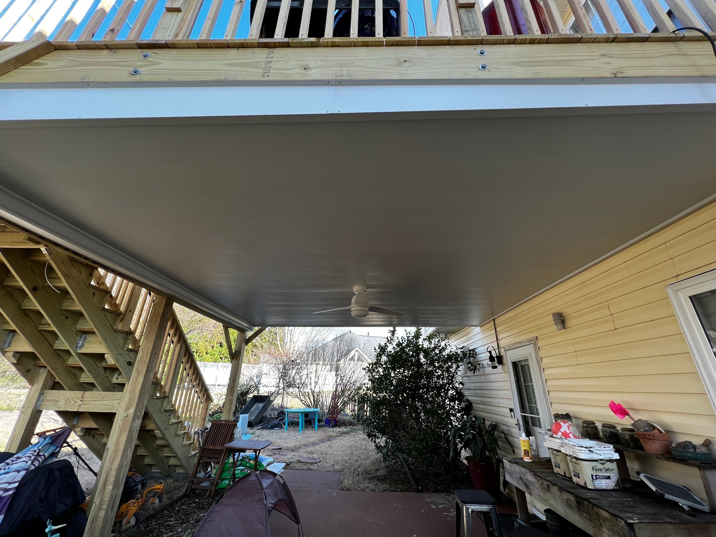 Elevated Wooden Deck Replacement and Under-Deck Ceiling in Cartersville by Swift Home Renovations