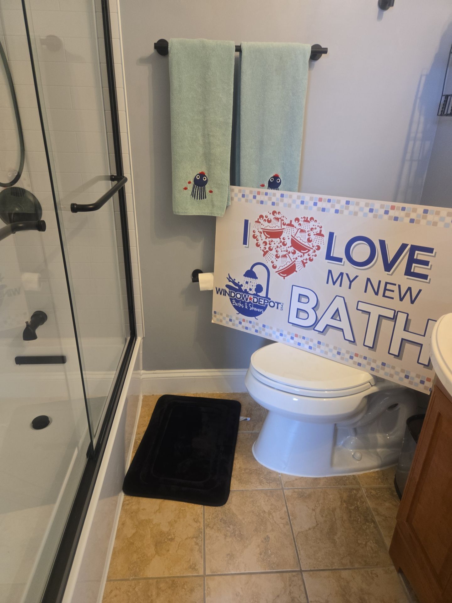 Bathroom Remodel using Samuel Mueller Shower kit by Window Depot of Annapolis