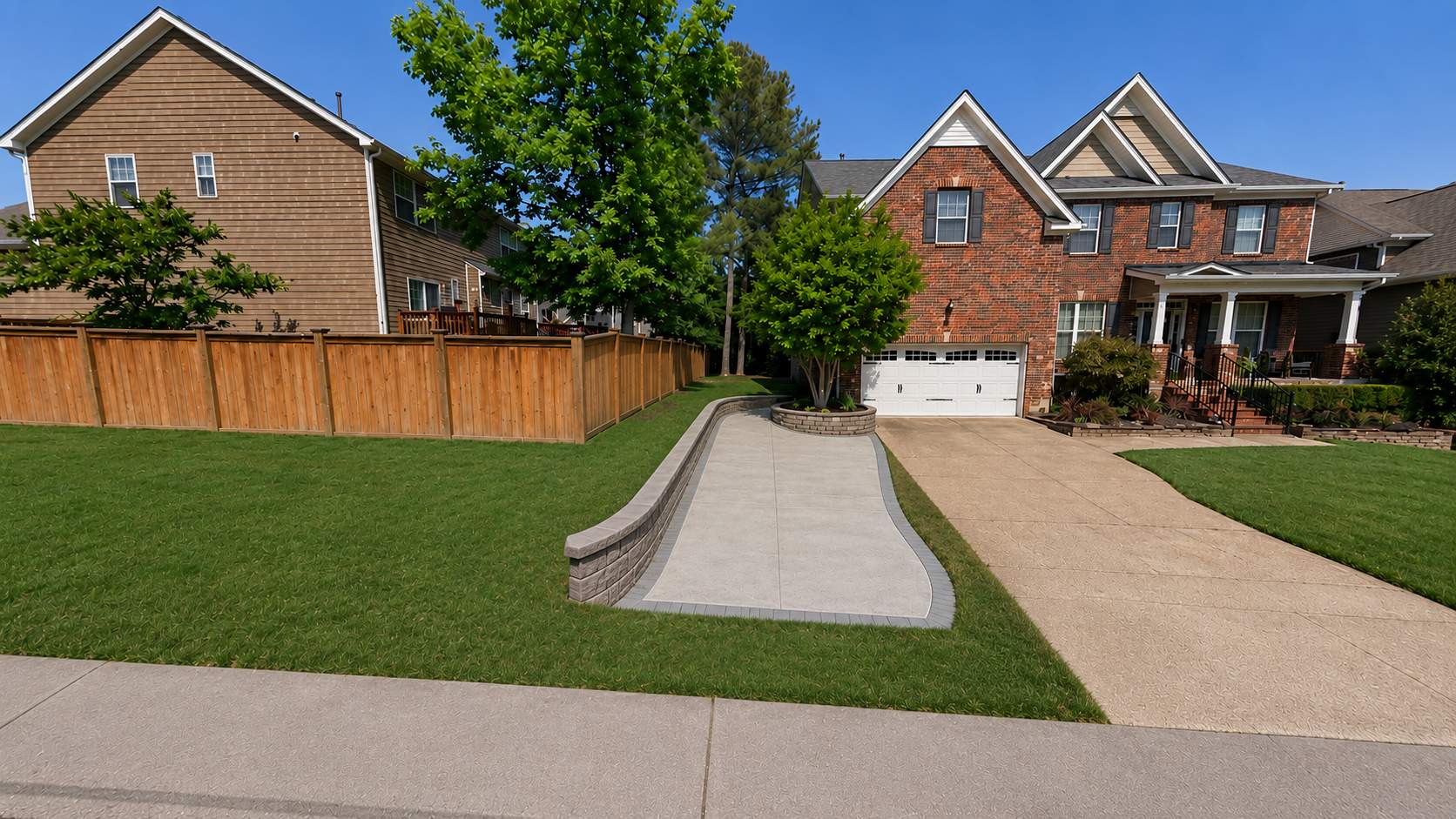 Concrete Driveway Expansion & Retaining Wall | Apex, NC by Elite Remodeling and Design LLC