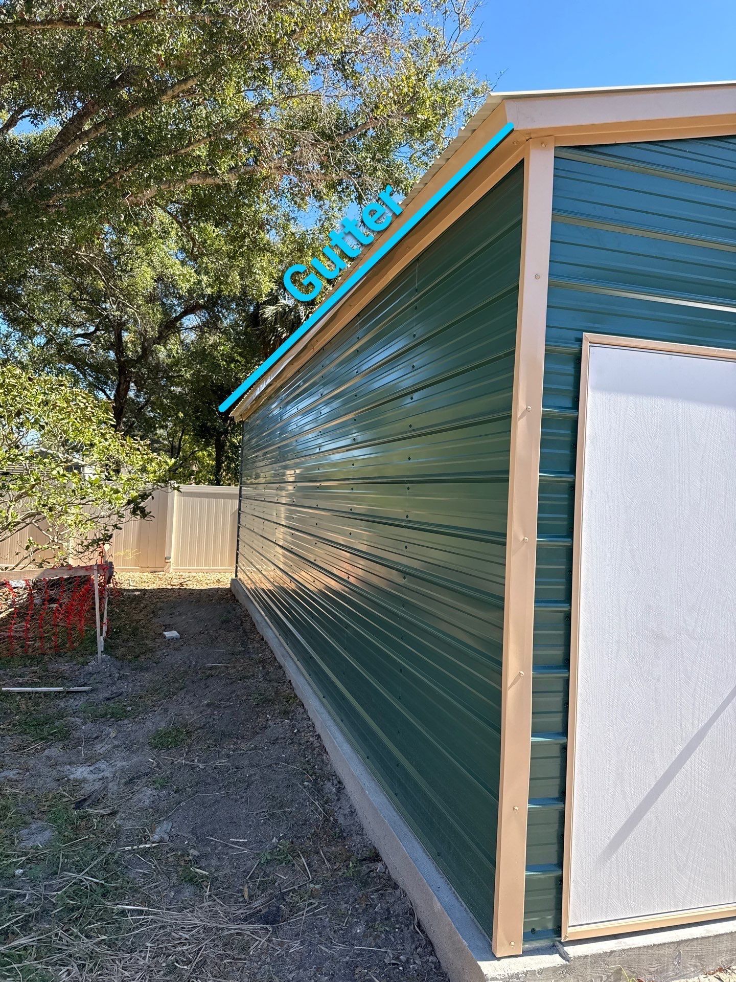 White 6-inch K-style Gutters and Down Spouts using Seamless Gutters White Down Spouts in Tampa FL by Gutter Professors
