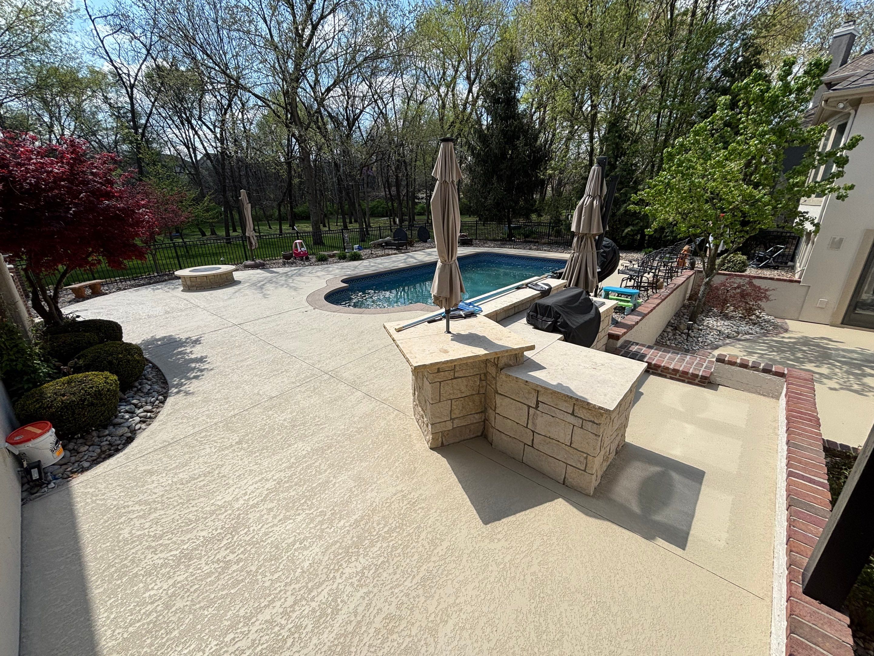 Pool Deck & Patio Resurface - Overland Park, KS by Big Red Decorative Concrete, LLC