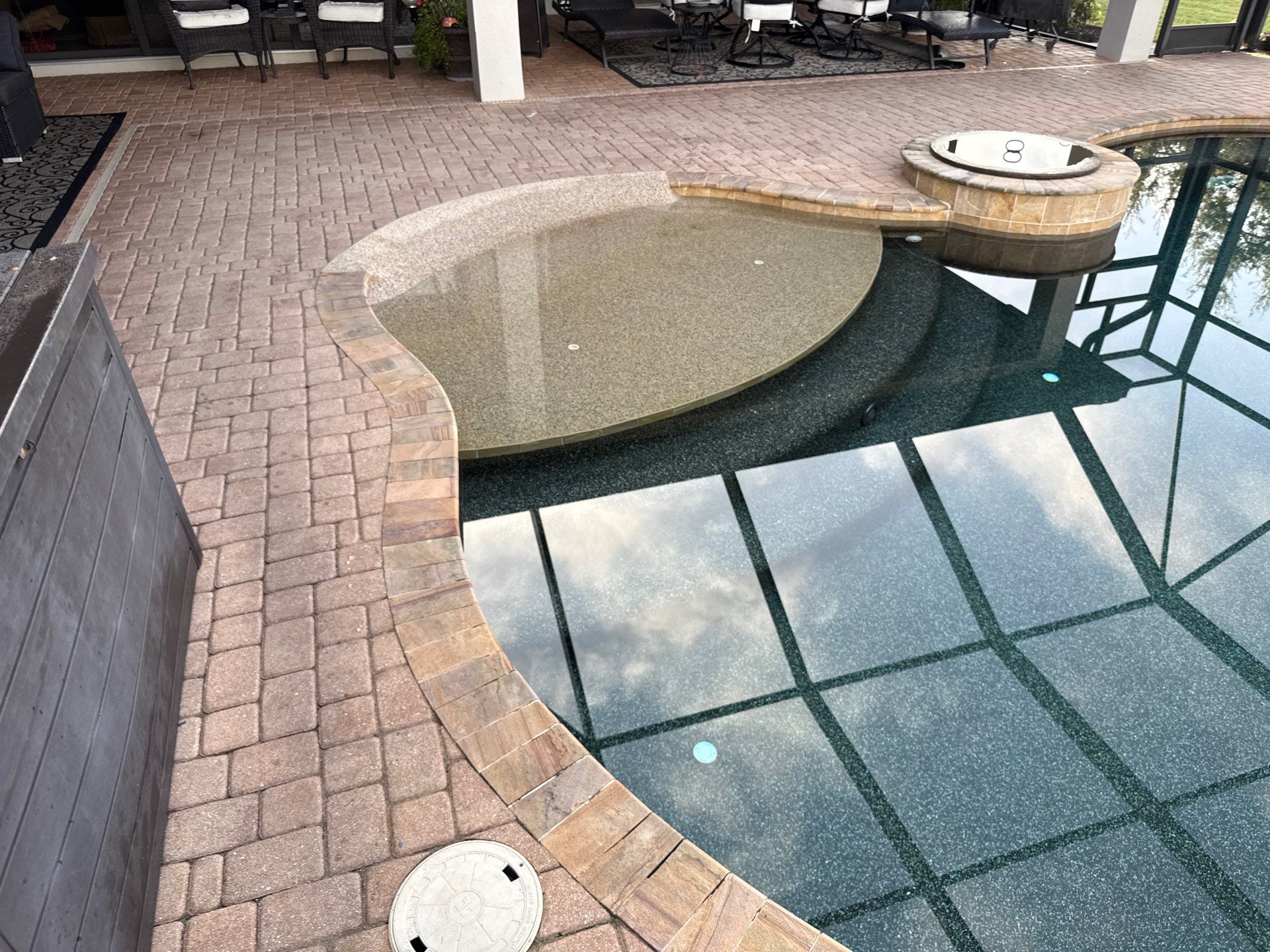 Tile Roof, Paver Pool Deck & Flowerbed Curbing Cleaning | Winding River Bradenton, FL Transformation by Sunshine AquaWash