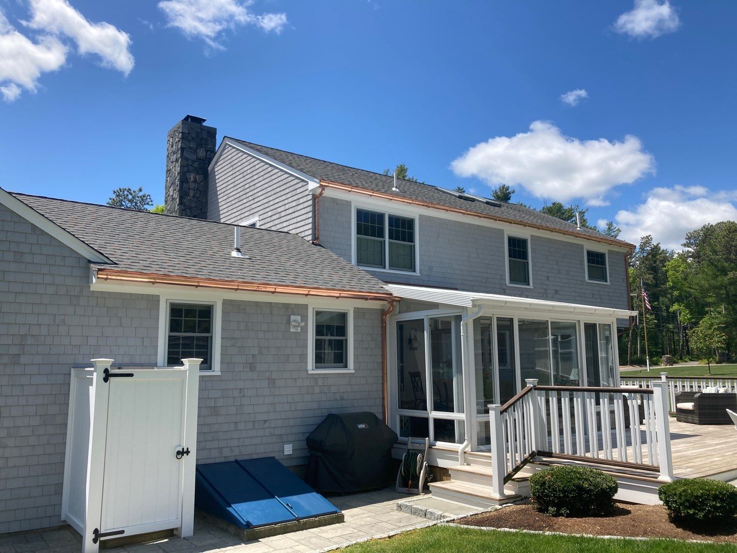 Gutter Installation using 6" Half Round Copper Gutter in Wareham, MA by Gutter Pro Enterprises
