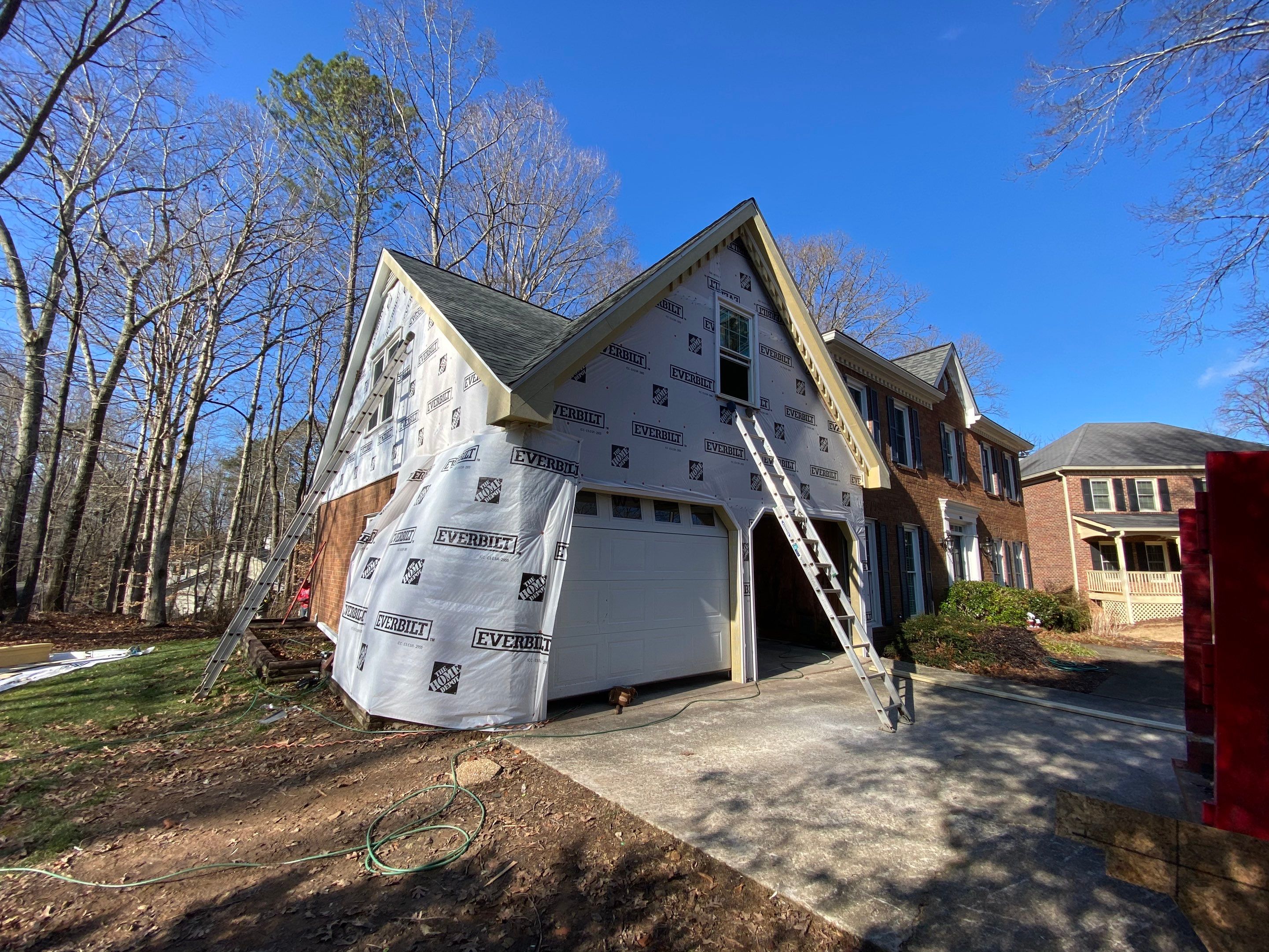 Tree Damage Structural Repair and Exterior Painting in Roswell by Swift Home Renovations