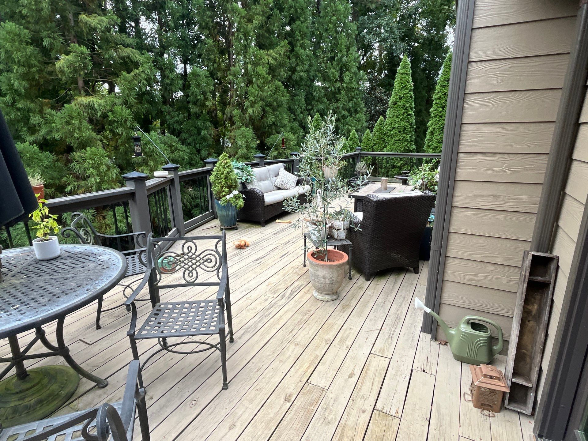 Deck Build using Pressure Treated Pine with Timbertech Deck Lighting by Nelson Exteriors 