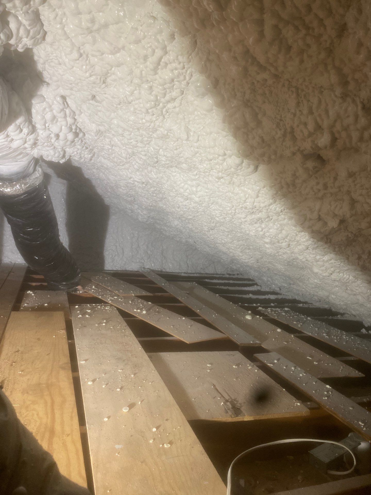 Basement Exterior Walls using Crawl Space Liner by NYS Foam & Energy