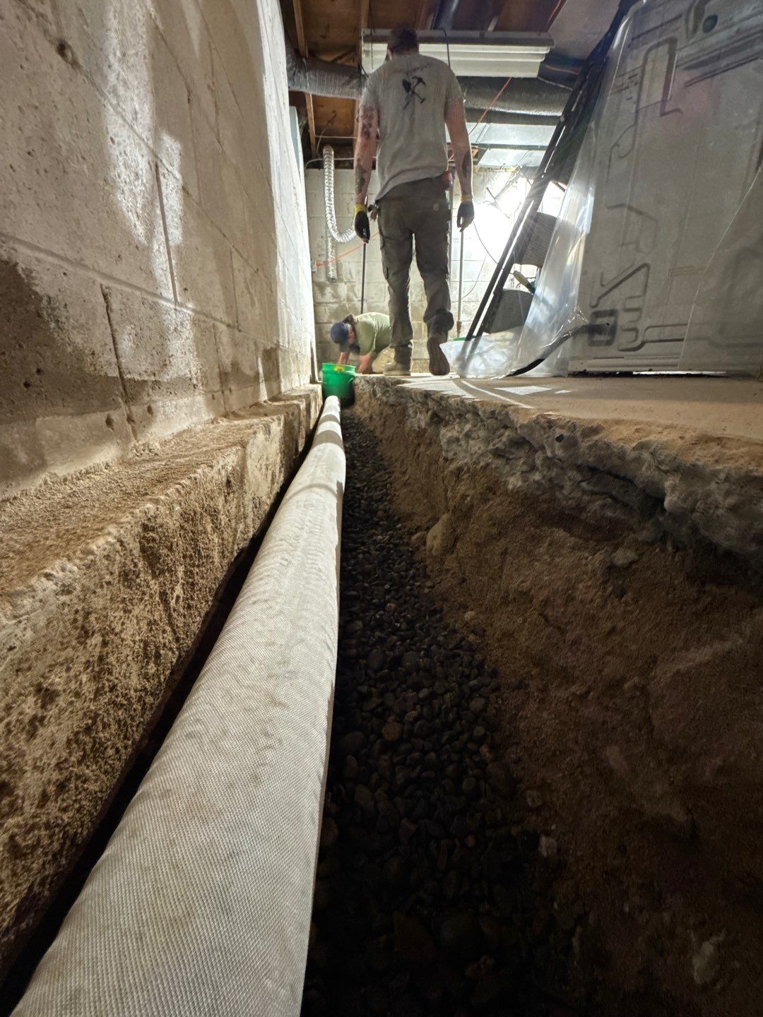 Interior Drain Tile Installation near Columbia Heights, MN by Waterproofing Northeast