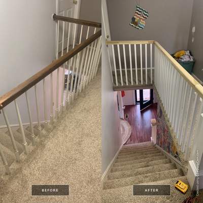 Interior Handrail Replacement using Newel Post & Handrails
