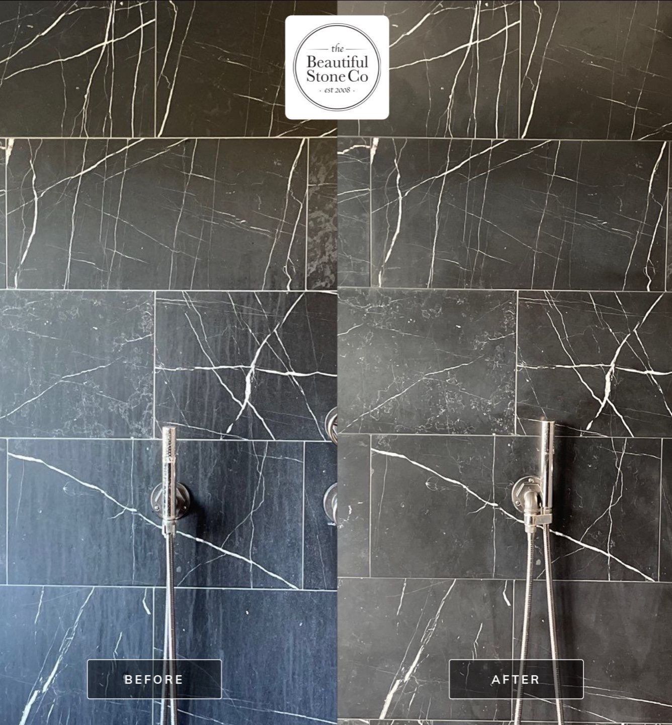 Marble shower restoration by The Beautiful Stone Company