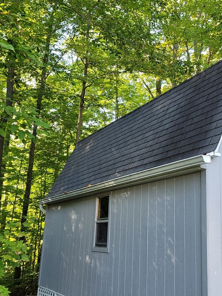 Brand: Atlas Pinnacle Color: Pristine Scotchgarde Black Drip: White by Eagle Eye Roofing