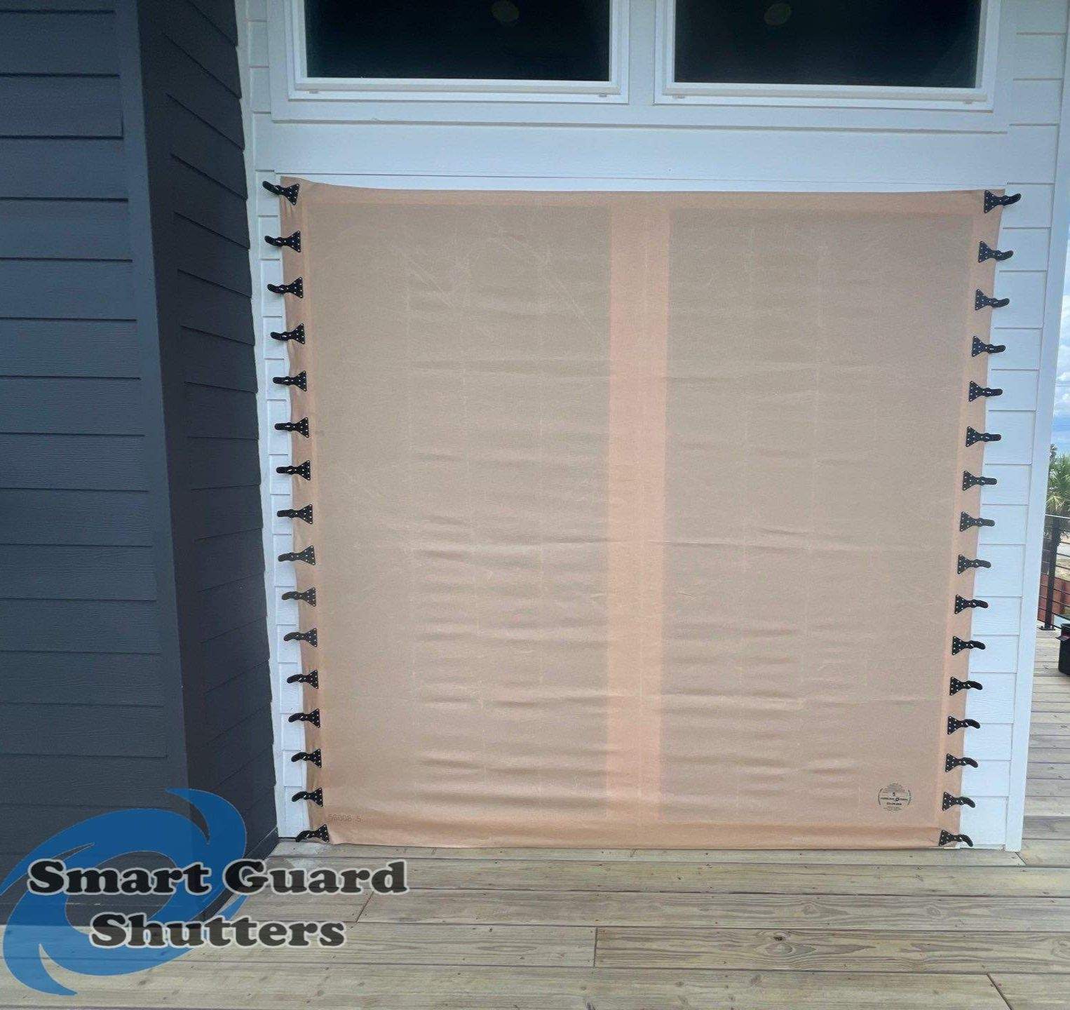  AstroGuard Hurricane Fabric & Impact Bahamas in Jet Black by Smart Guard Shutters