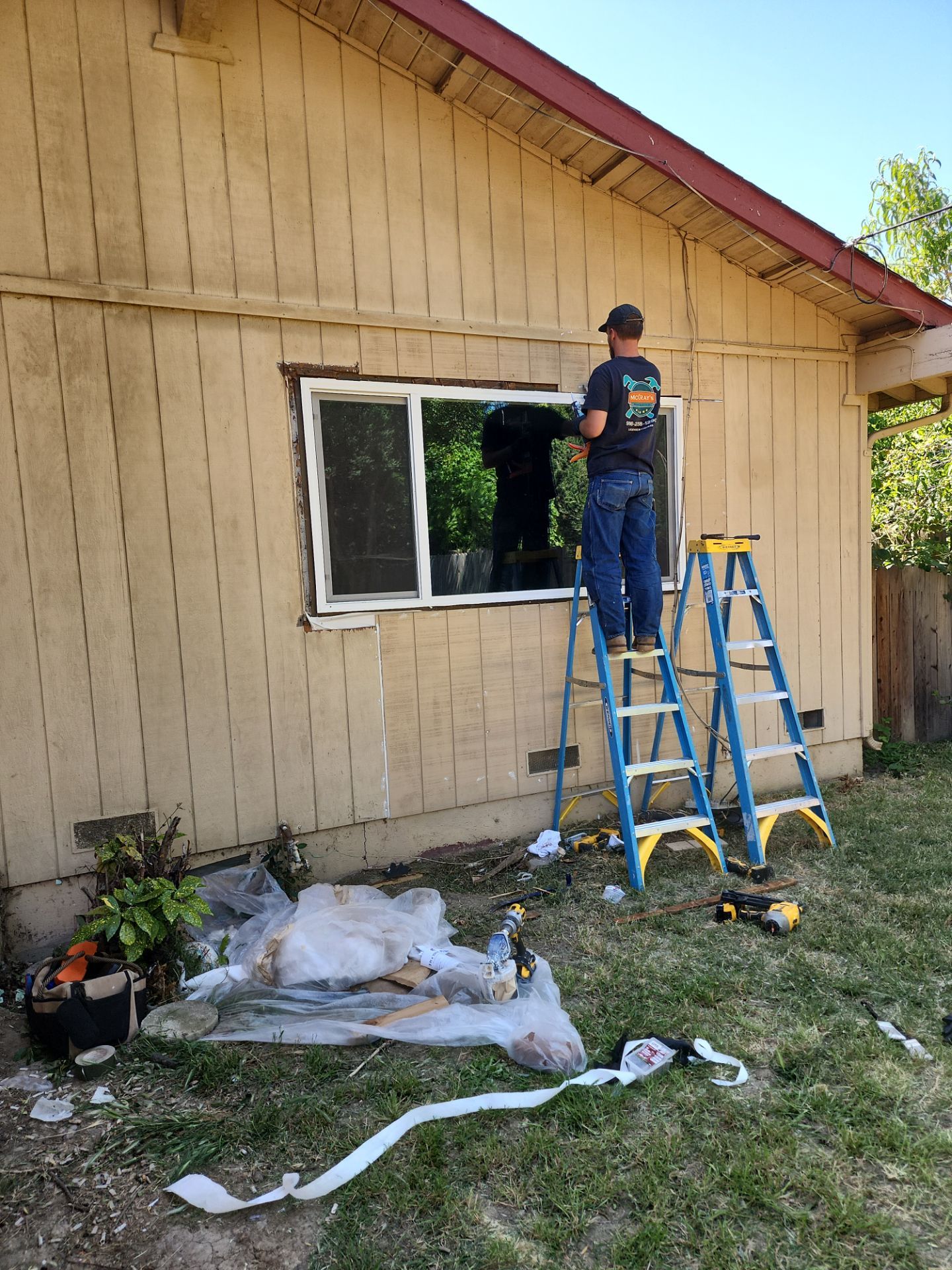Front Window Dry Rot Repair and Siding Restoration by McCray's Handyman, Inc.