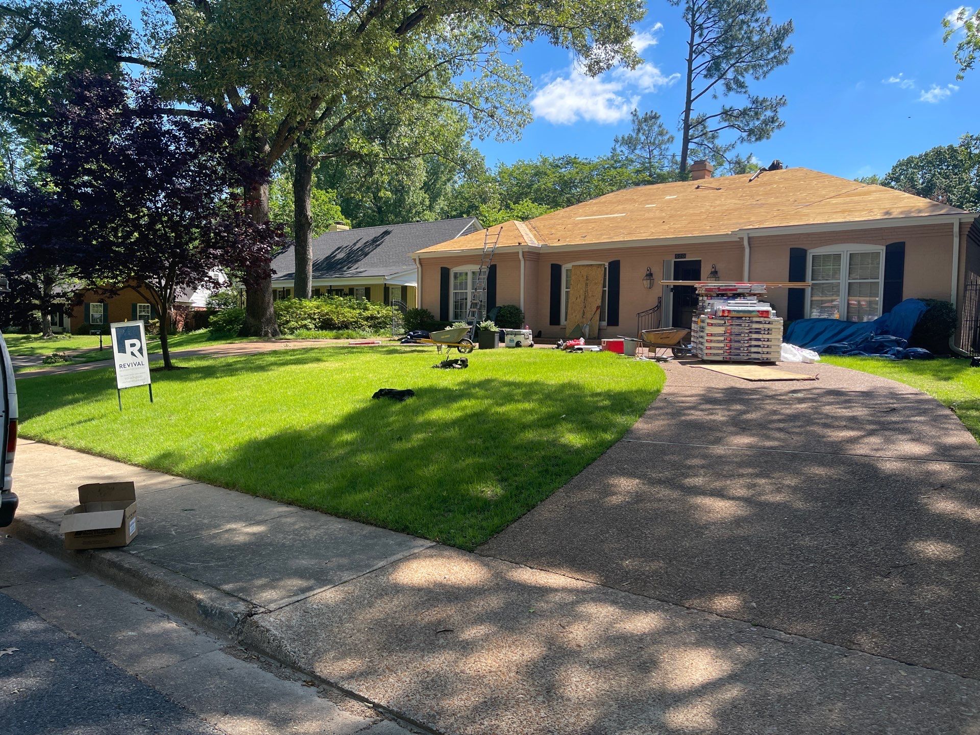 East Memphis Home Roof Replacement Featuring Pewter Gray GAF Timberline HD Shingles by Revival Roofing Services