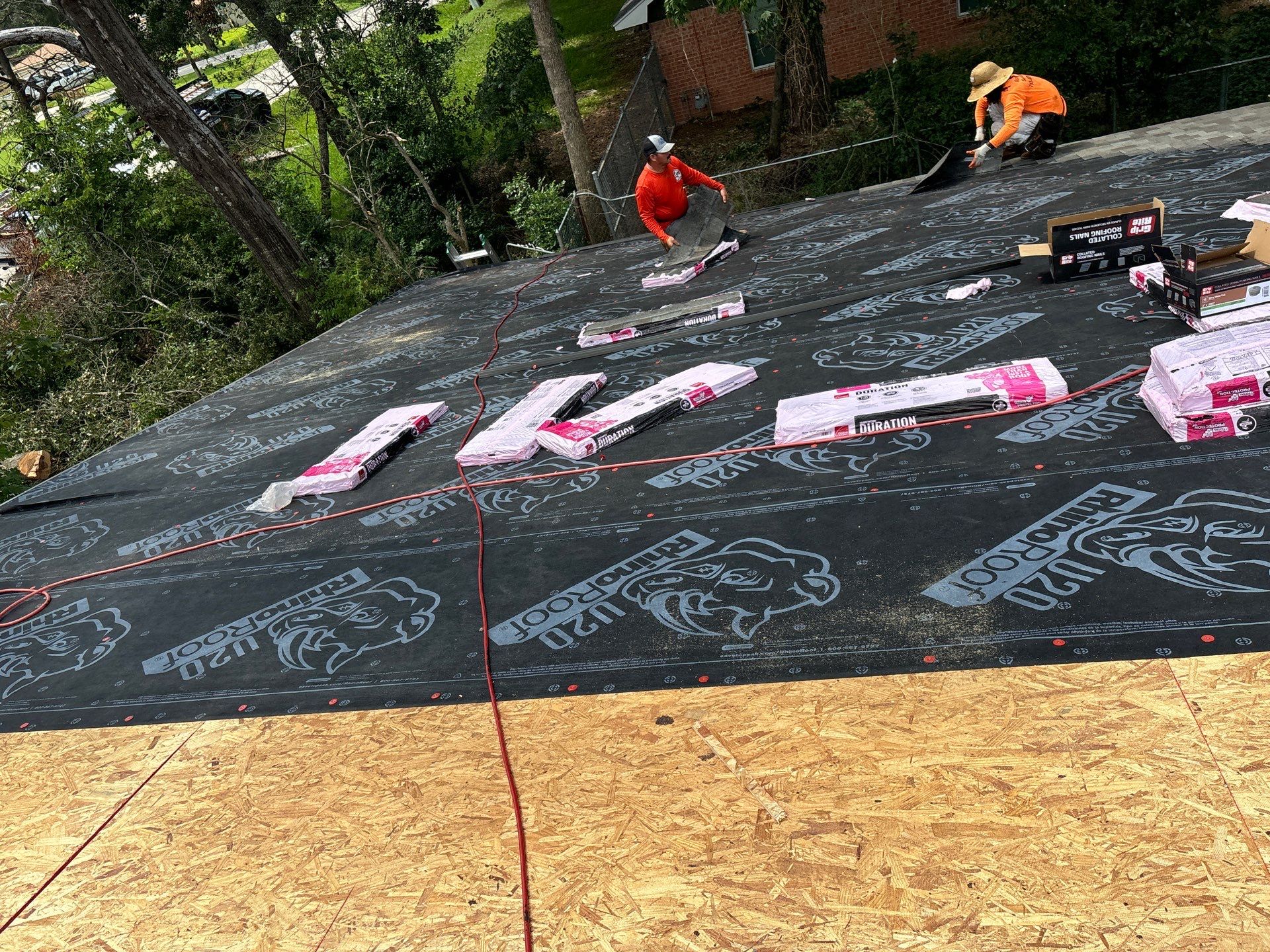 Residential Roofing Installation using Owen's Corning Duration (Lifetime) Shingles by Roof Repair Company